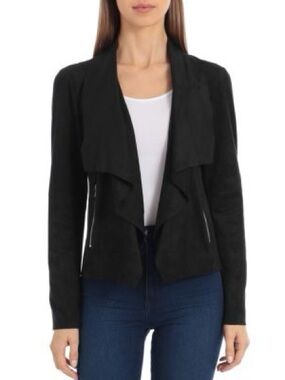 bagatelle Black Draped Open-Front Women's Jacket